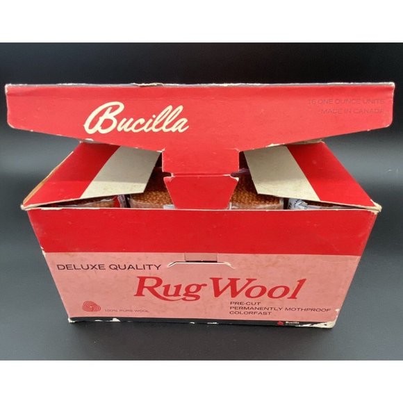 Vintage Bucilla 100% Pure Wool Pre Cut Latch Hook Rug Mothproof NOS Original Box - Picture 8 of 13